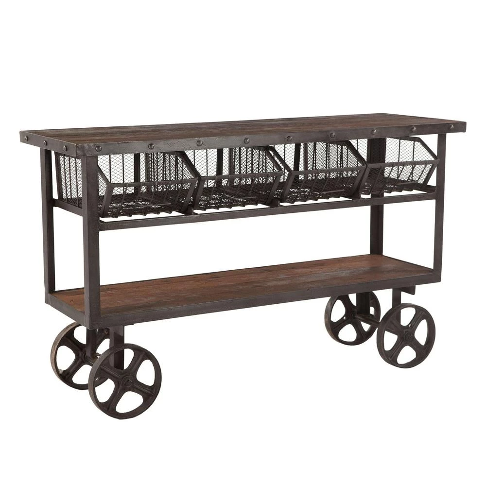 World Interiors Paxton Rustic Industrial Rolling Utility Cart Accents 4 World Interiors Paxton Rustic Industrial Rolling Utility Cart Accents