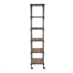 World Interiors Paxton Rustic Industrial Rolling Bookcase Living Room 9 World Interiors Paxton Rustic Industrial Rolling Bookcase Living Room