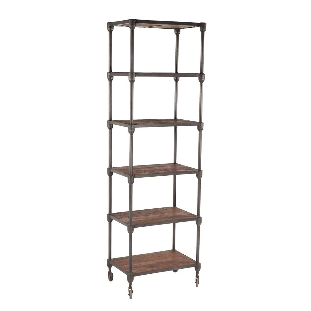 World Interiors Paxton Rustic Industrial Rolling Bookcase Living Room 4 World Interiors Paxton Rustic Industrial Rolling Bookcase Living Room