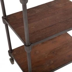 World Interiors Paxton Rustic Industrial Rolling Bookcase Living Room 10 World Interiors Paxton Rustic Industrial Rolling Bookcase Living Room