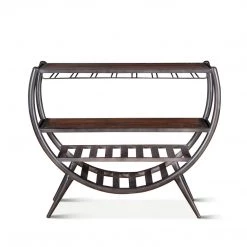 World Interiors Paxton Reclaimed Teak Half-Round Home Bar