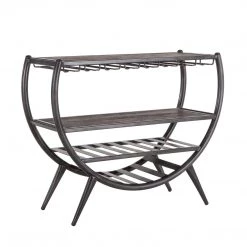 World Interiors Paxton Reclaimed Teak Half-Round Home Bar