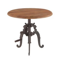 World Interiors Regina French Industrial Crank Side Table Living Room