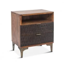 World Interiors Bedroom Vallarta 24-Inch Two Tone Mango Wood Night Chest