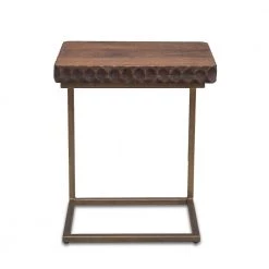 World Interiors Living Room Vallarta Two Tone Mango Wood Modern Side Table