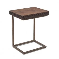 World Interiors Living Room Vallarta Two Tone Mango Wood Modern Side Table
