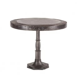 World Interiors Dining Room Welles Round Industrial Steampunk Bistro Table