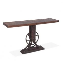World Interiors Sterling Cast Iron Console Table Living Room