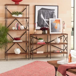 World Interiors Blayne 56-Inch Horizontal Live-Edge Bookshelf