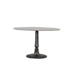 World Interiors Dining Room Palm Desert Natural Marble Dining Table With Cafe Base