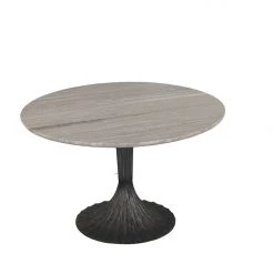 World Interiors Dining Room Palm Desert Natural Marble Dining Table With Deco Base