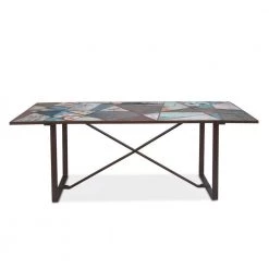 World Interiors Showroom Dining Room Sterling Reclaimed Sign Art Dining Table