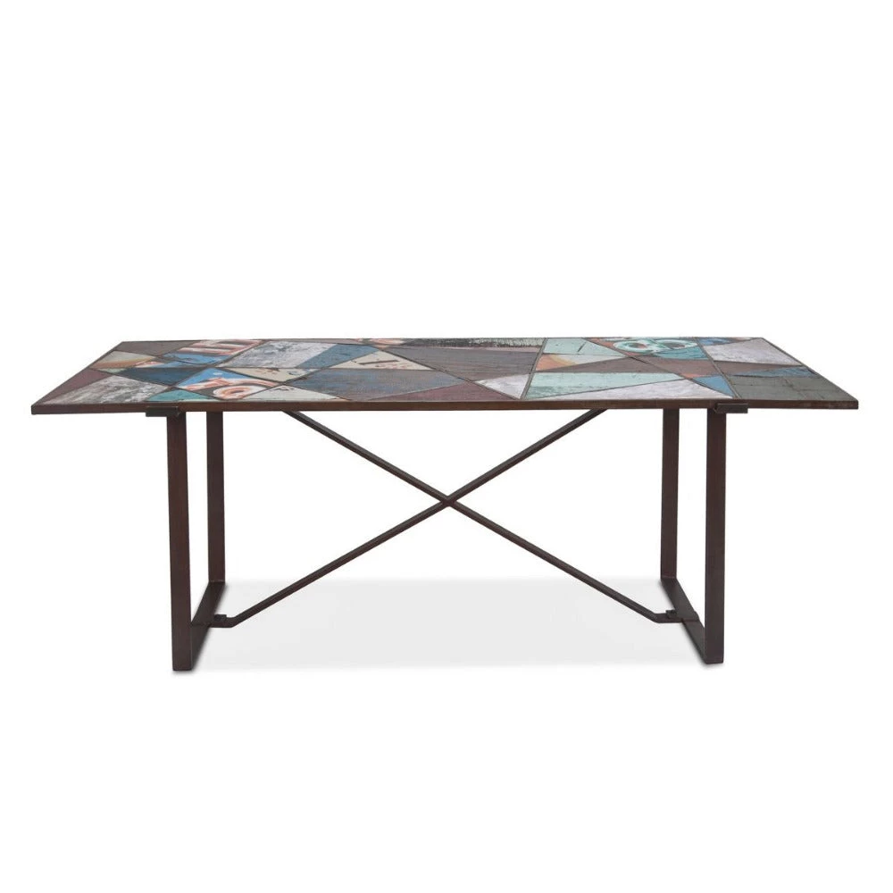 World Interiors Showroom Dining Room Sterling Reclaimed Sign Art Dining Table 3 World Interiors Showroom Dining Room Sterling Reclaimed Sign Art Dining Table