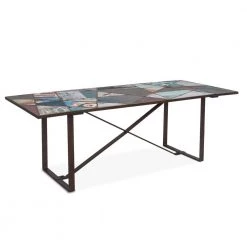 World Interiors Showroom Dining Room Sterling Reclaimed Sign Art Dining Table