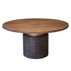 World Interiors Vallarta Carved Wood Round Dining Table