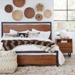 World Interiors Glenwood Industrial Modern Live Edge Bed