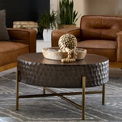 World Interiors Chiavari Modern Cognac Leather Armchair