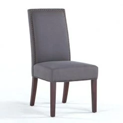 World Interiors Jona Studded Parson's Dining Chair 38 World Interiors Jona Studded Parson's Dining Chair