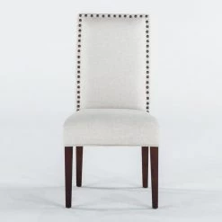World Interiors Jona Studded Parson's Dining Chair 33 World Interiors Jona Studded Parson's Dining Chair