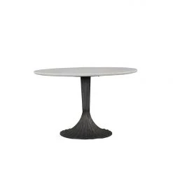 World Interiors Dining Room Palm Desert Natural Marble Dining Table With Deco Base